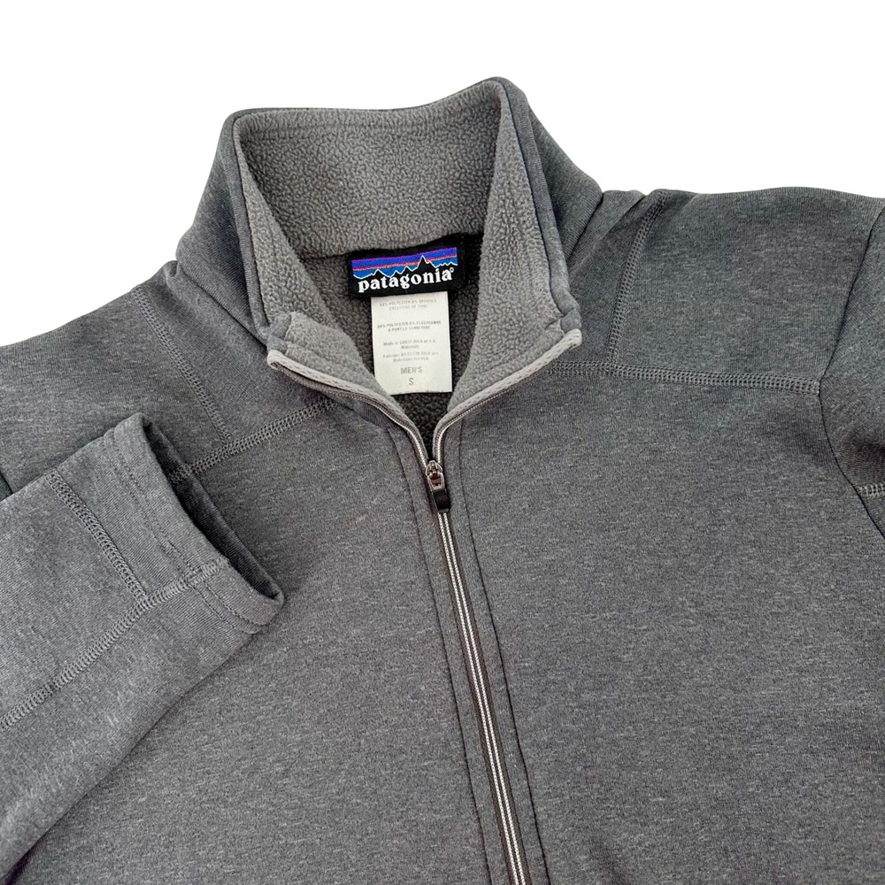 Patagonia Gray Fleece Pullover Jacket Zip Neck Mens Small